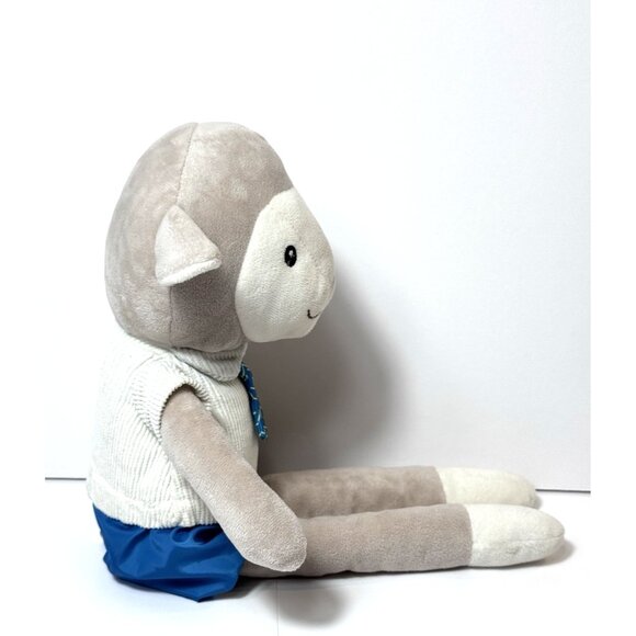 Spark Create Imagine Rabbit & Lamb Plush Rattle Bowtie Gray Blue Lot of 2 - Picture 10 of 14